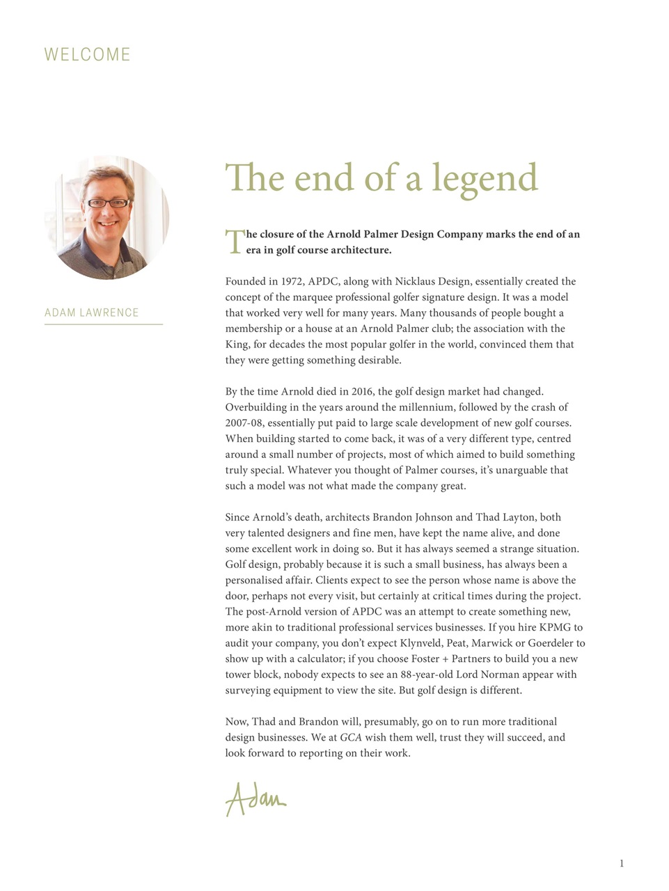 Golf Course Architecture Preview Pages