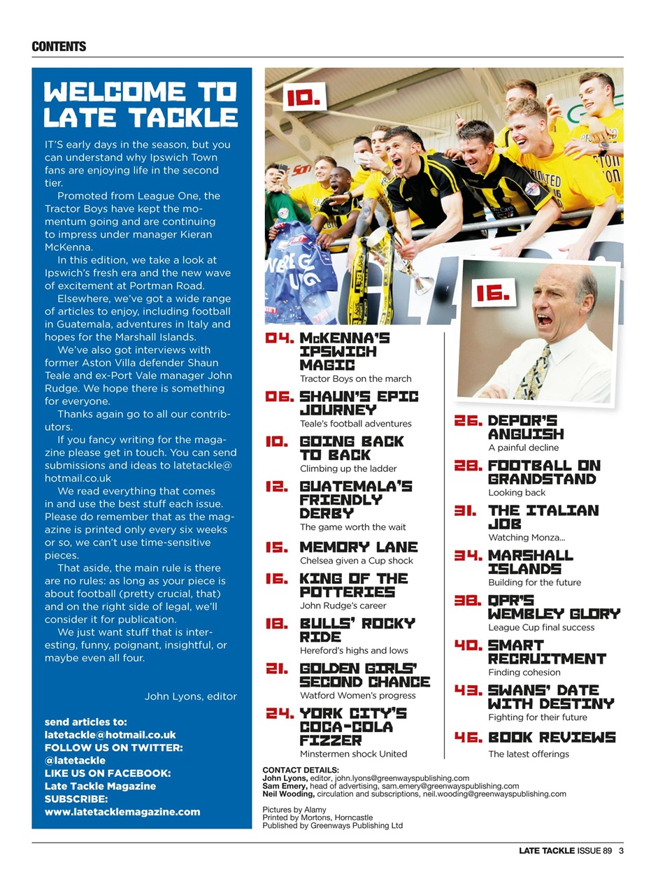 Late Tackle Football Magazine Preview Pages