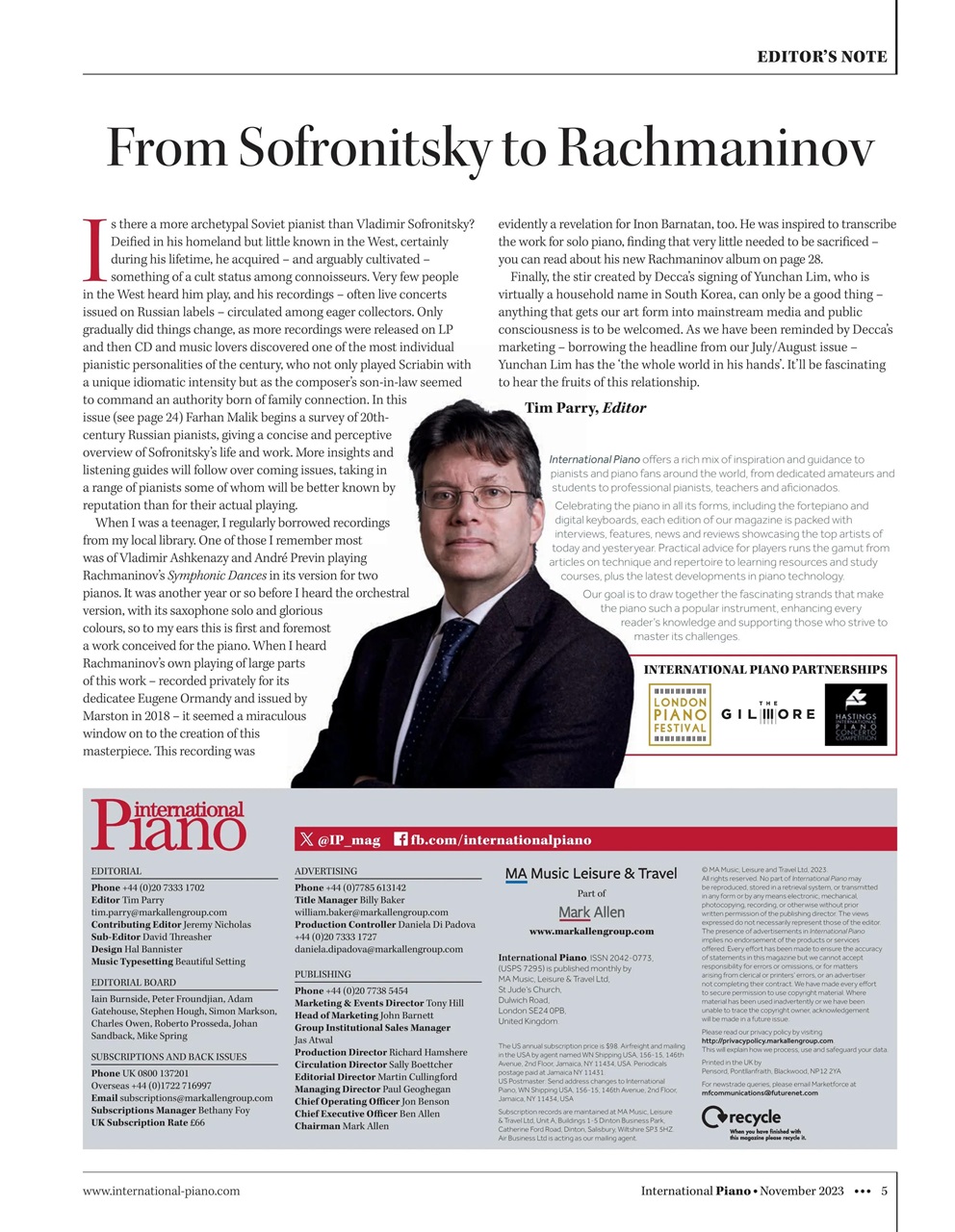 International Piano Preview Pages