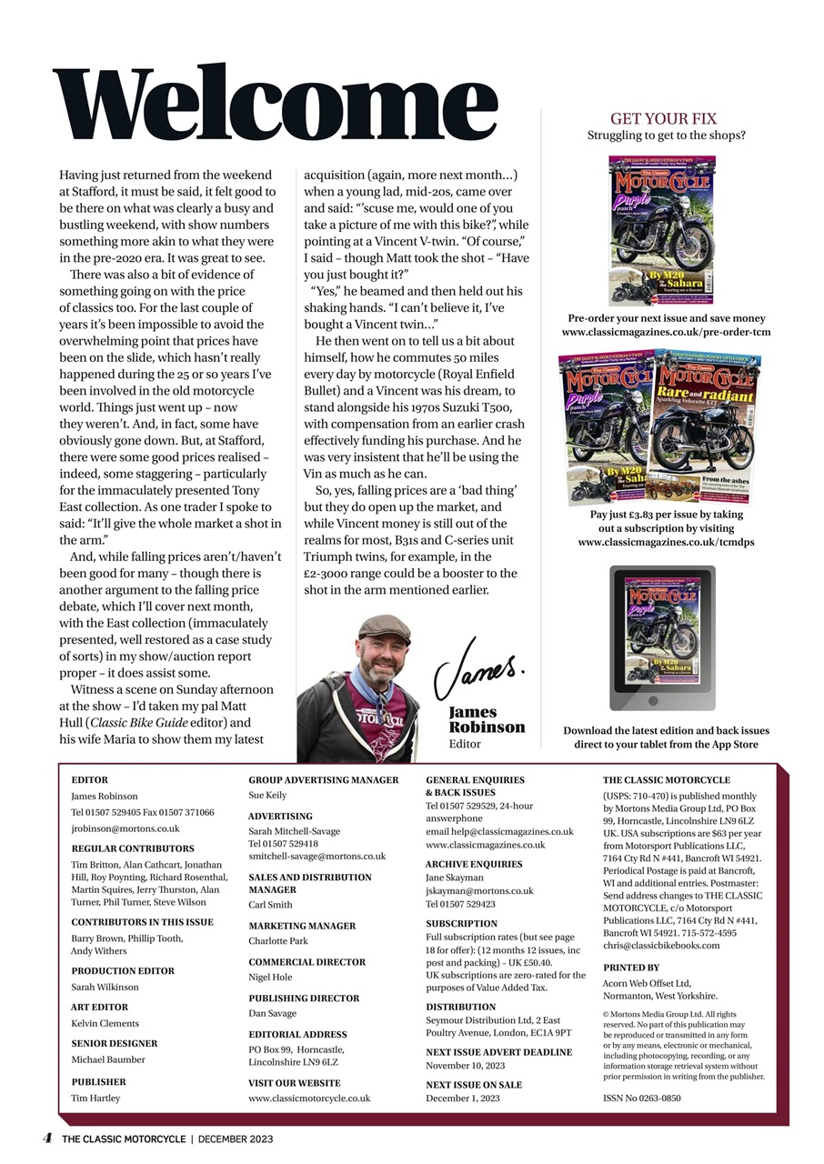 The Classic MotorCycle Preview Pages