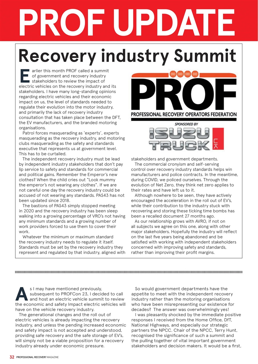Professional Recovery Magazine Preview Pages