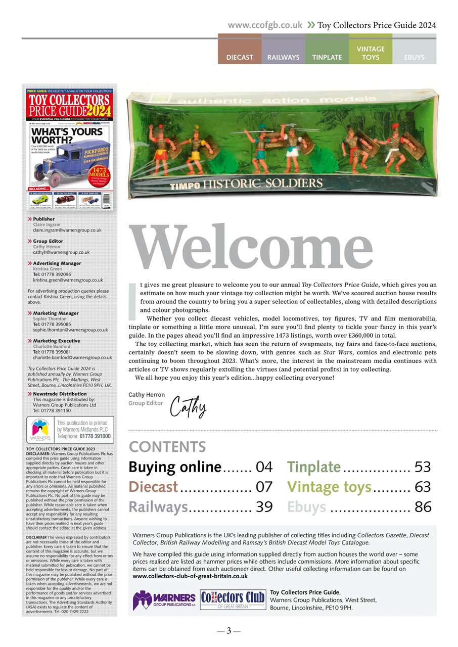 Toy Collectors Price Guide Preview Pages