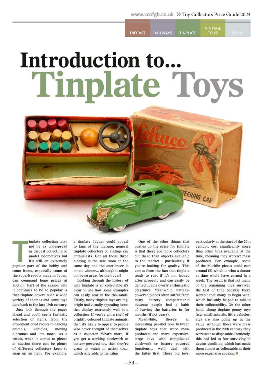 Toy Collectors Price Guide Preview Pages