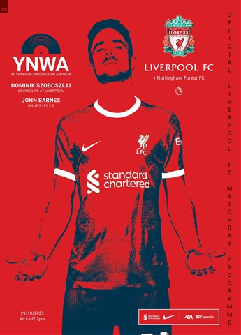 Liverpool FC Programmes issue vs Nottingham Forest 23/24