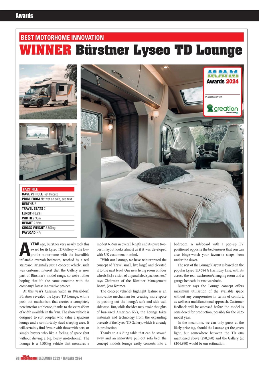 What Motorhome magazine Preview Pages