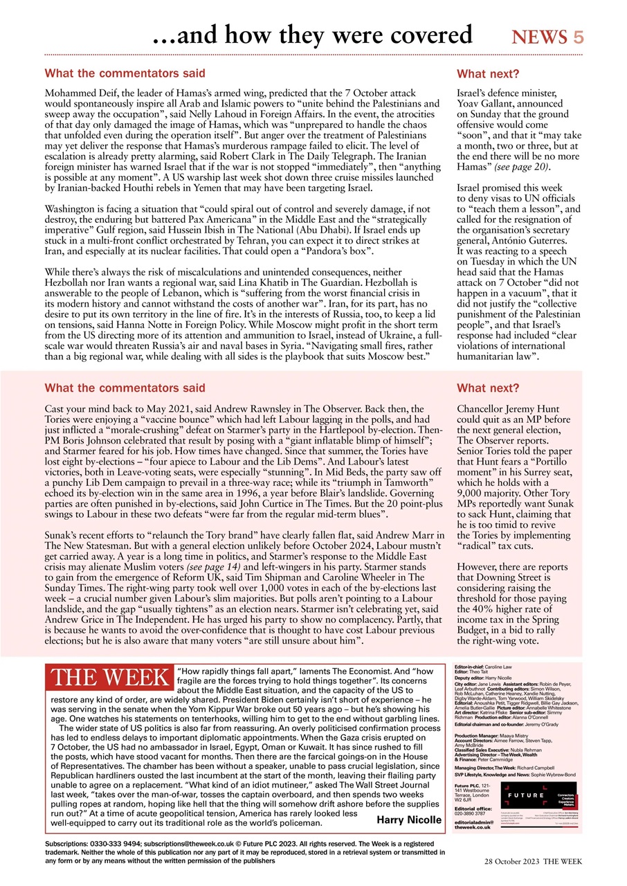 The Week Preview Pages