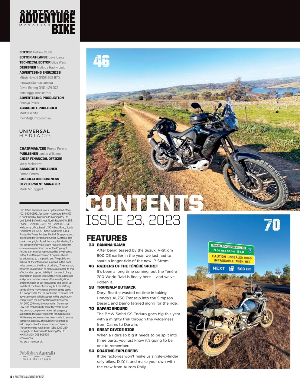 Australian Adventure Bike Preview Pages