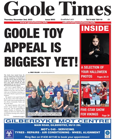 Goole Times issue November 2nd 2023