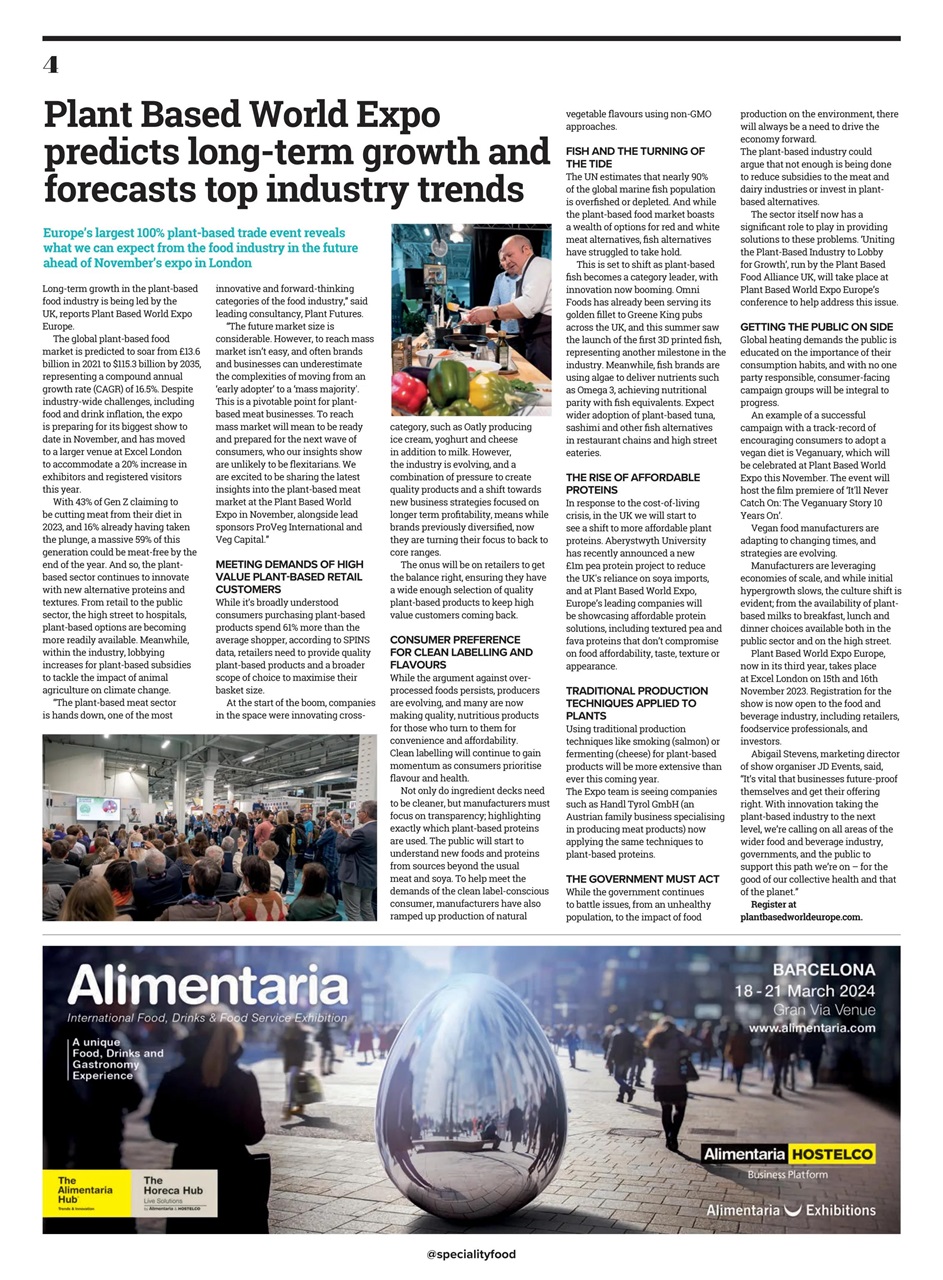 Speciality Food Preview Pages