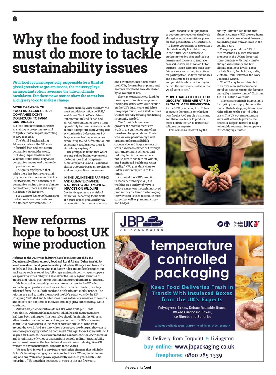 Speciality Food Preview Pages