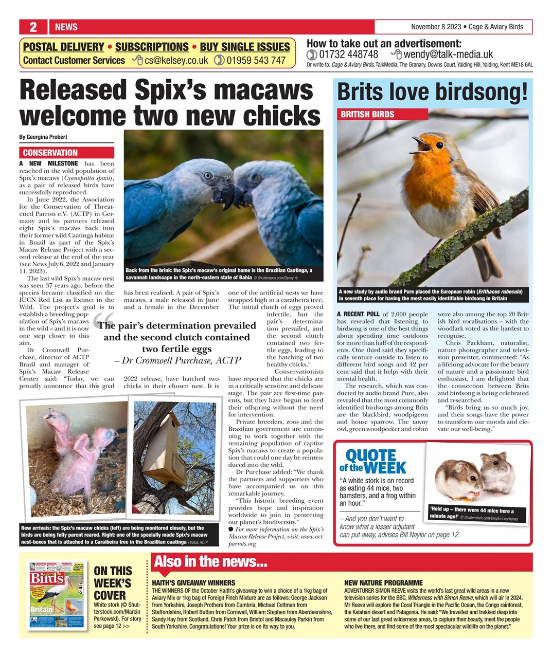 Cage & Aviary Birds Preview Pages