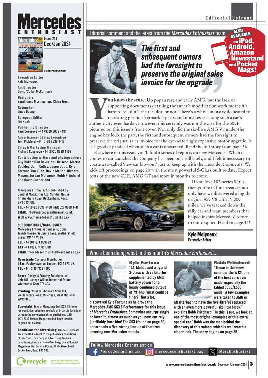 Mercedes Enthusiast Preview Pages