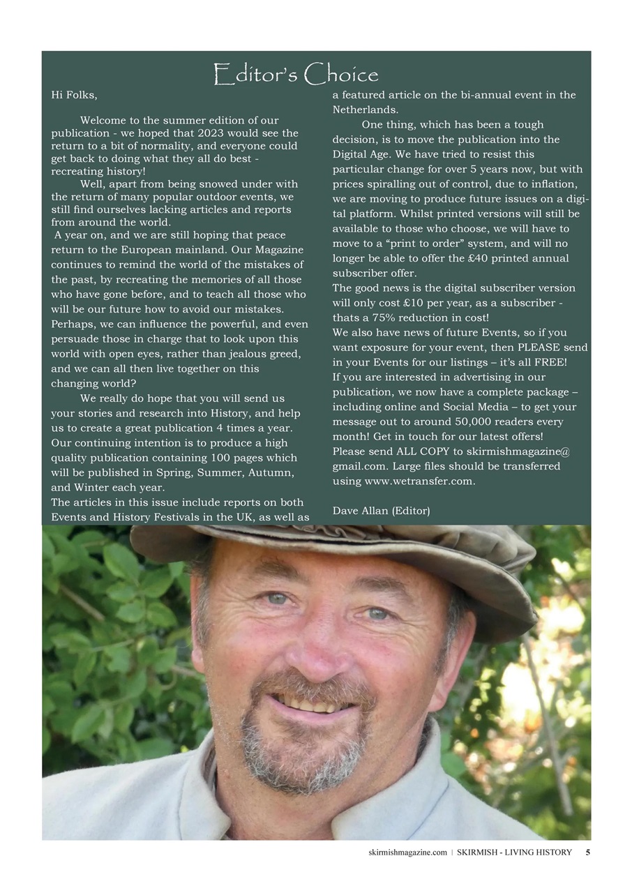 Skirmish Living History Preview Pages