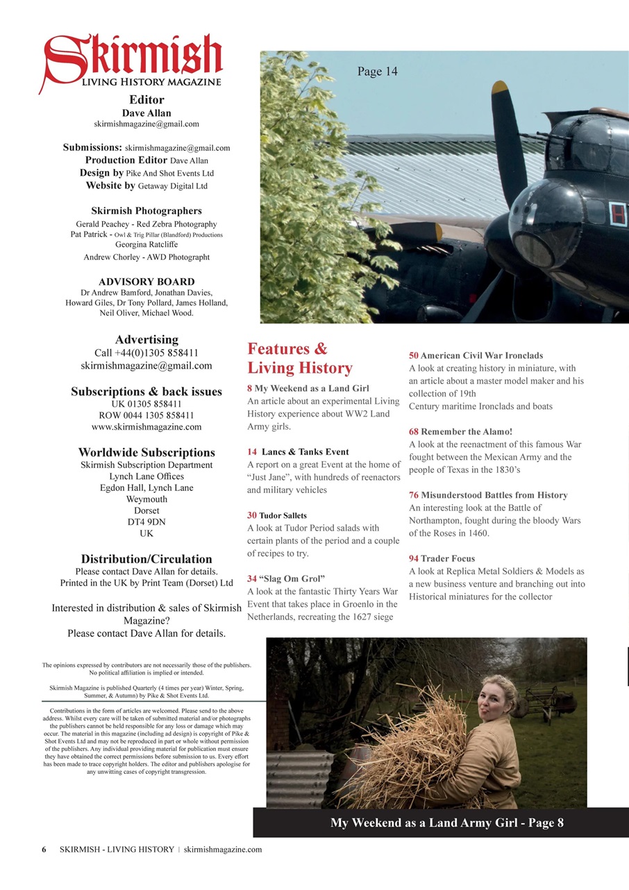 Skirmish Living History Preview Pages