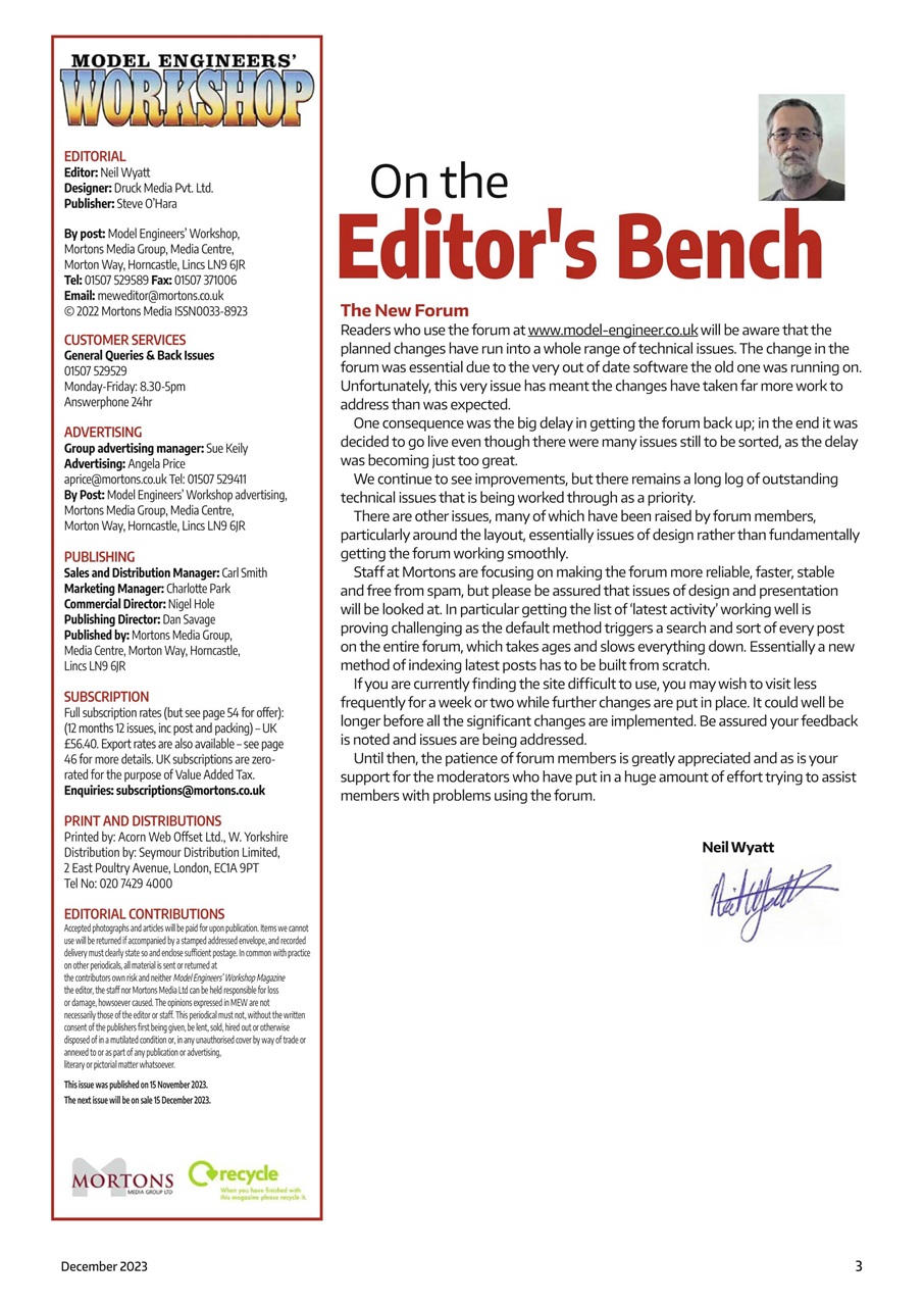 Model Engineer & Workshop Magazine Preview Pages