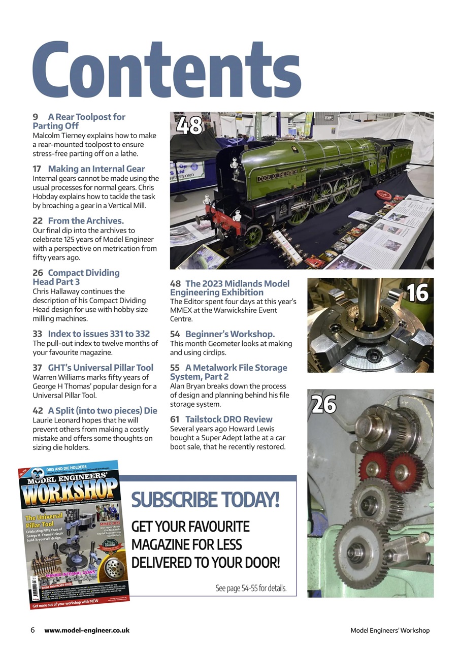 Model Engineer & Workshop Magazine Preview Pages