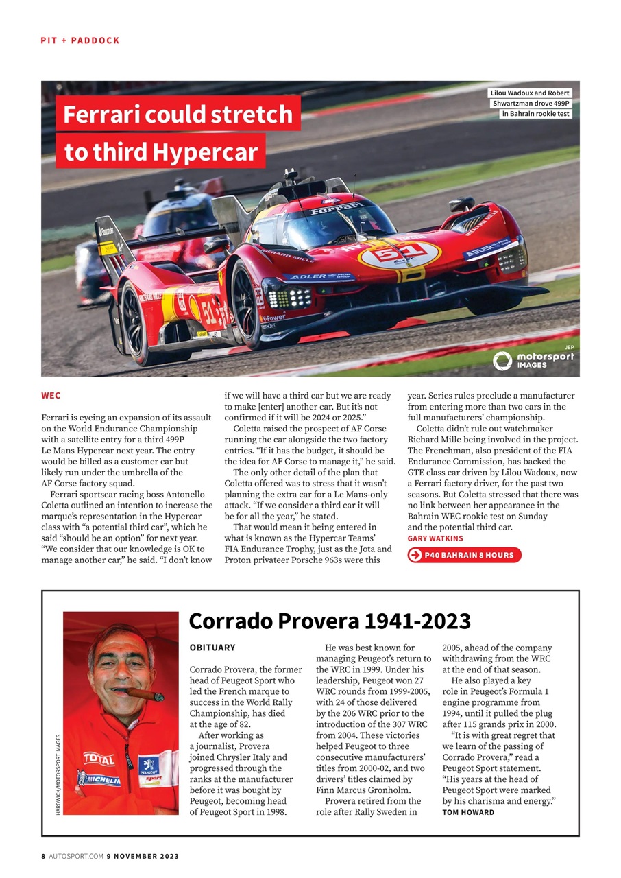 Autosport Preview Pages