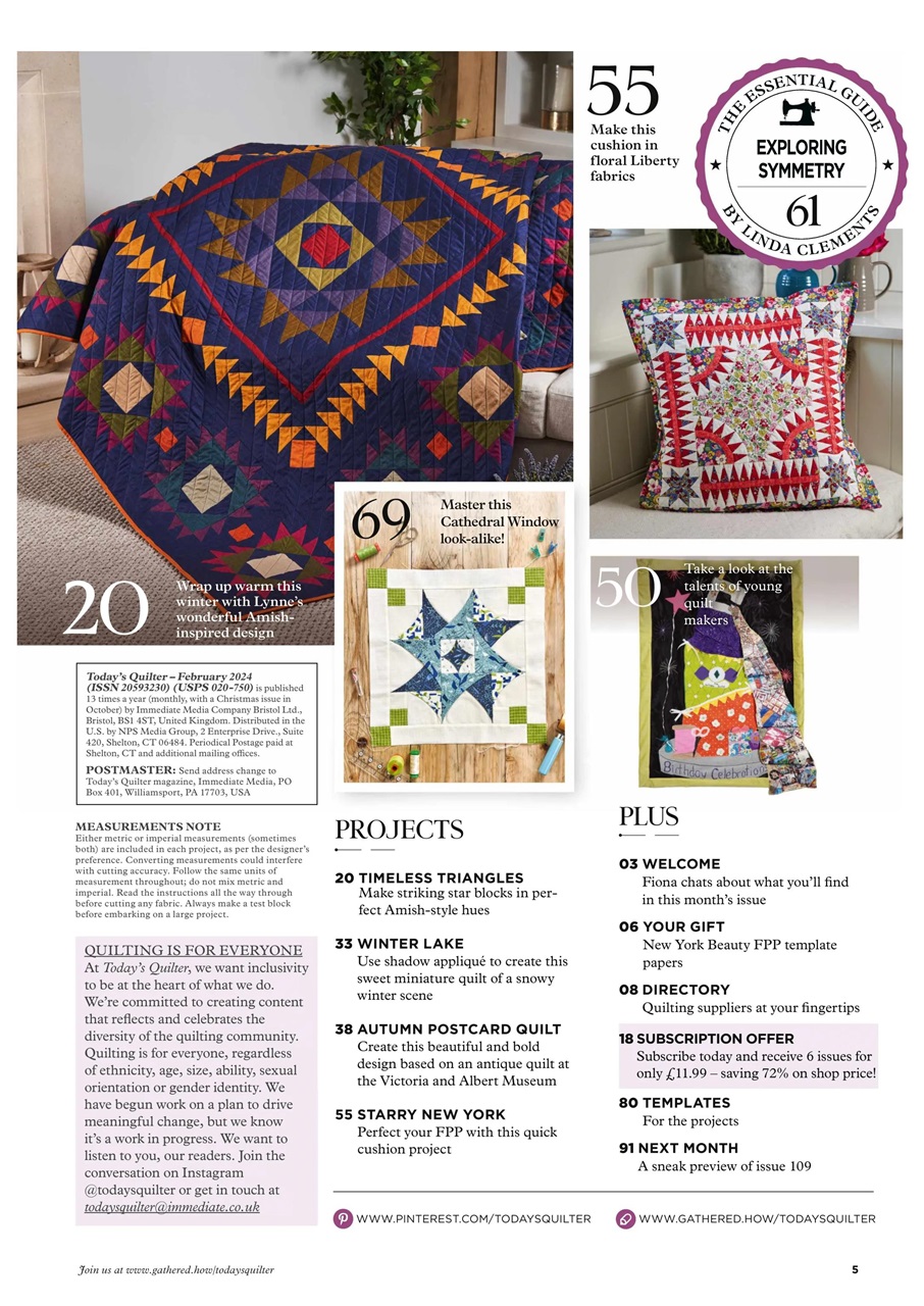 Today’s Quilter Preview Pages