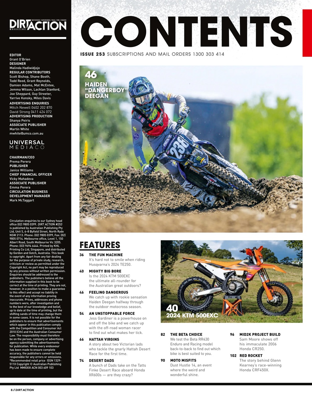 Dirt Action Preview Pages