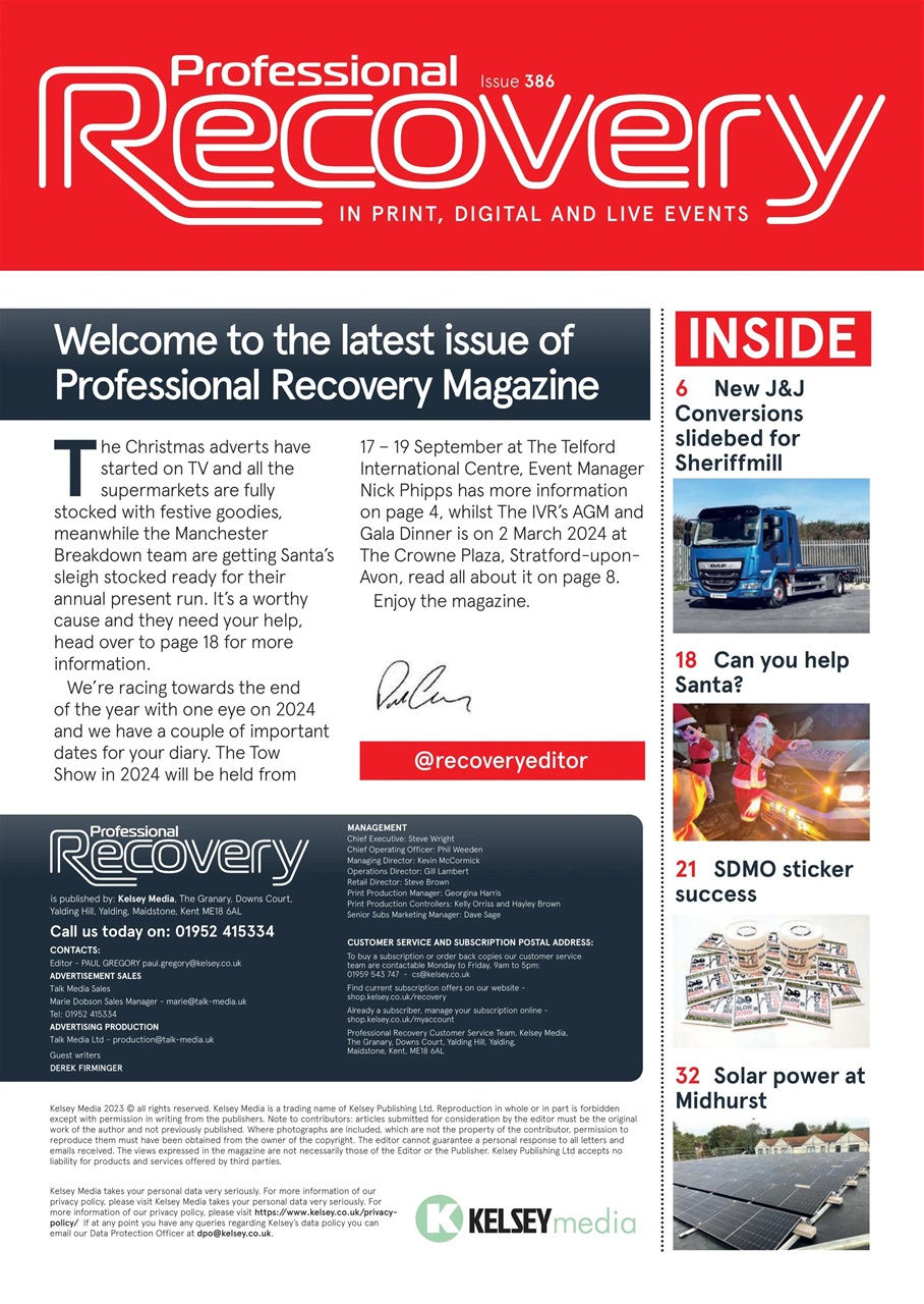 Professional Recovery Magazine Preview Pages