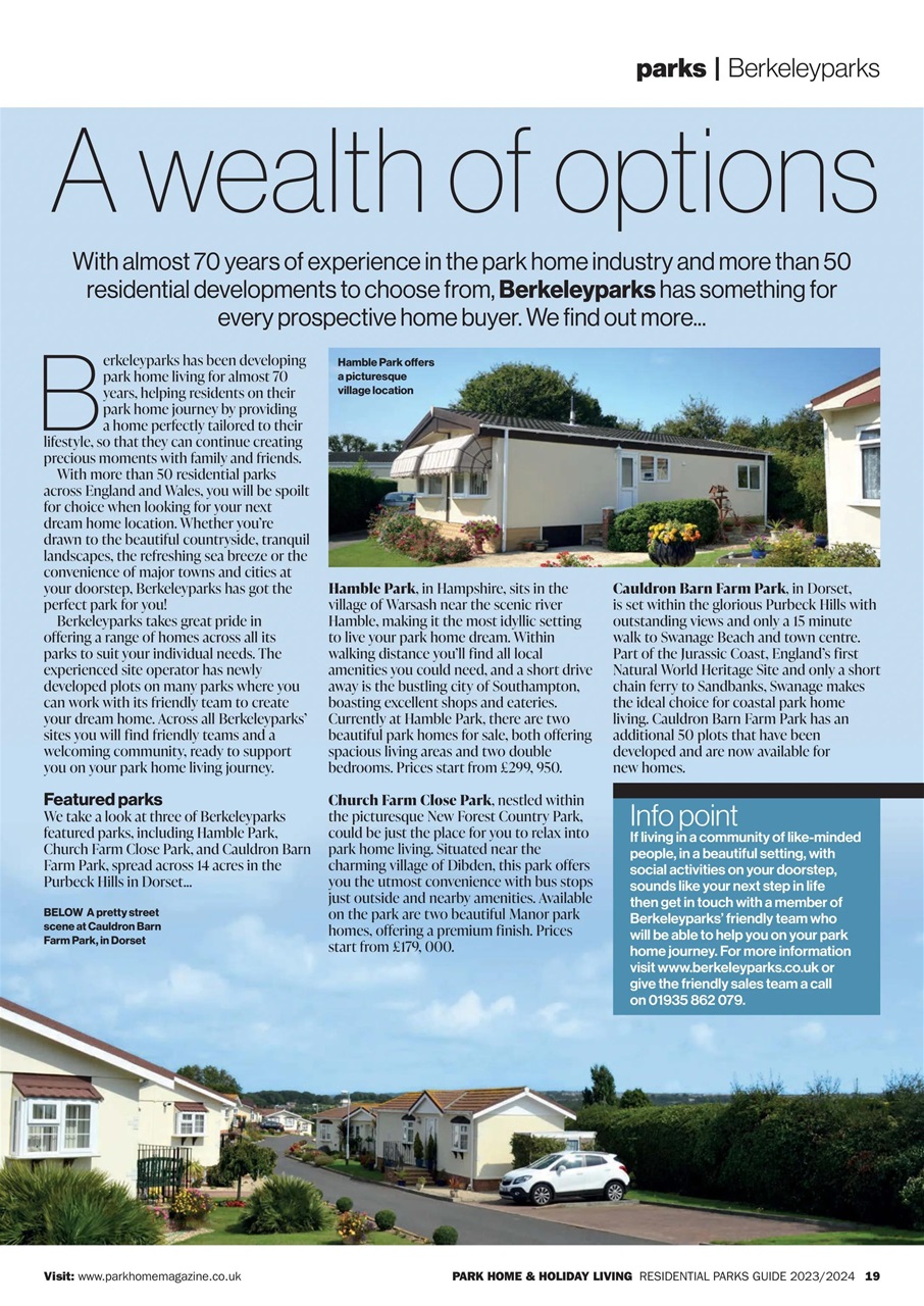 Park Home & Holiday Living Preview Pages