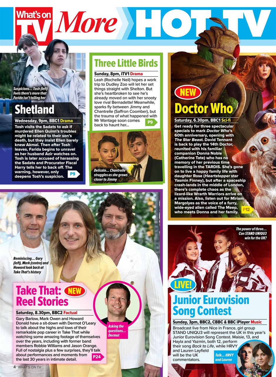 What's on TV Preview Pages