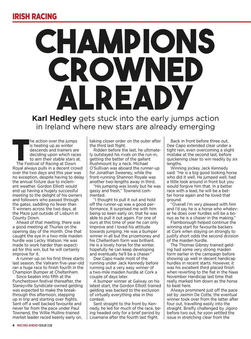 Racing Ahead Preview Pages