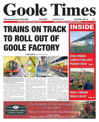 Goole Times issue November 30th 2023