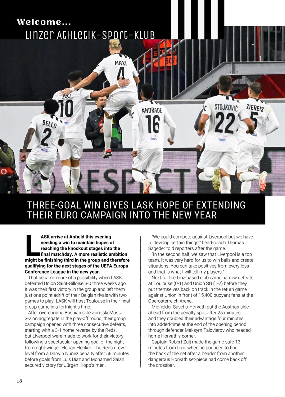 Liverpool FC Programmes Preview Pages