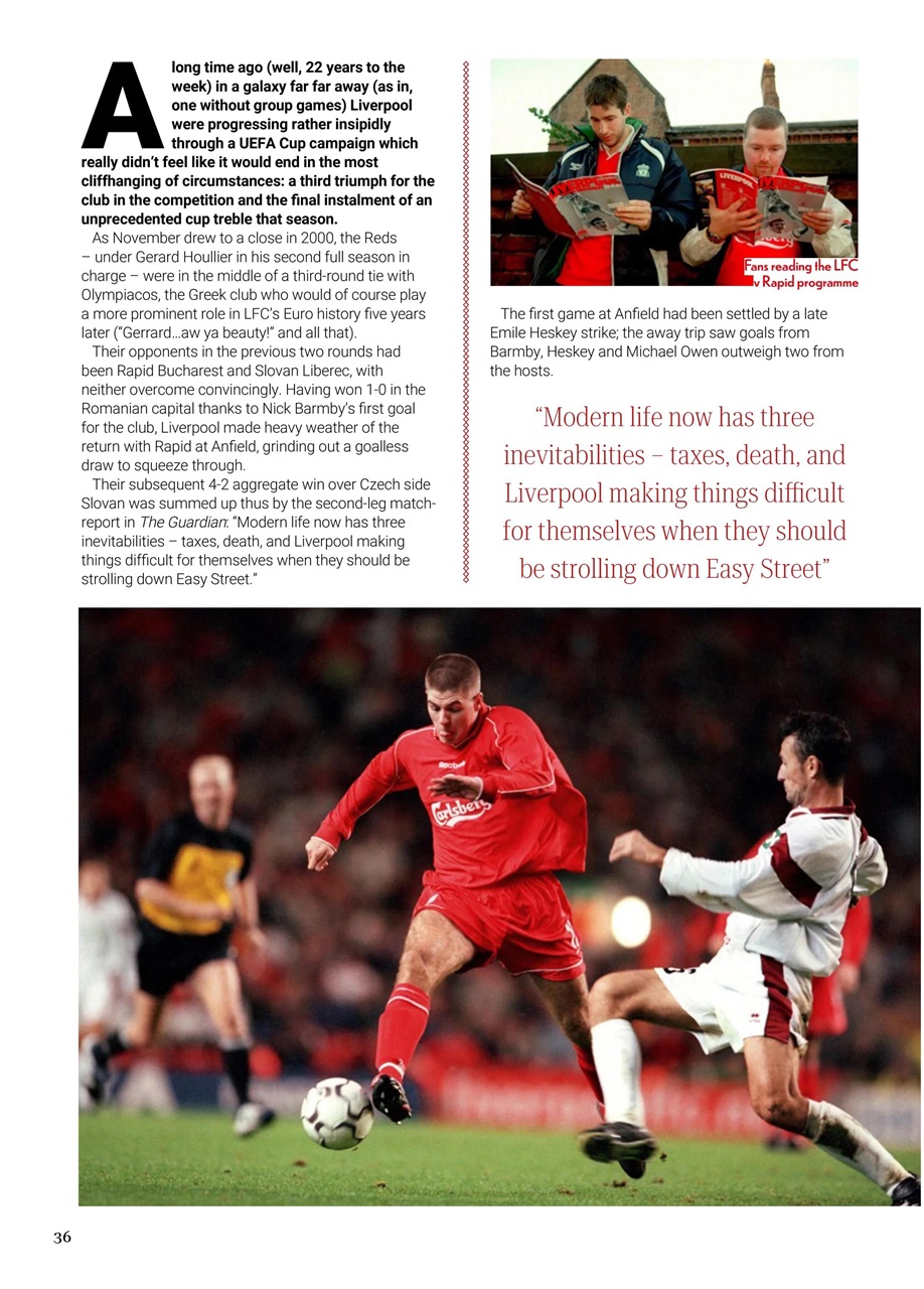 Liverpool FC Programmes Preview Pages