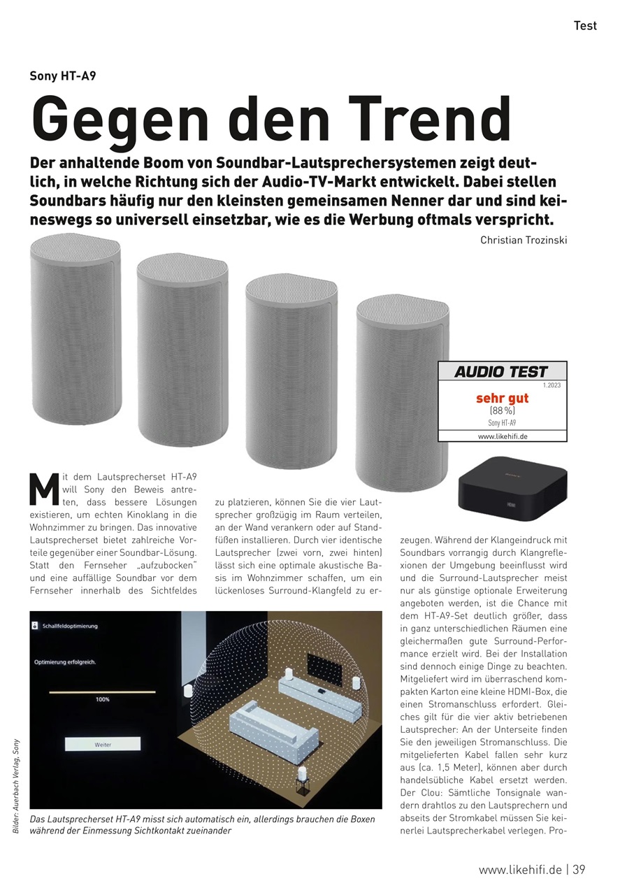 Audio Test Preview Pages