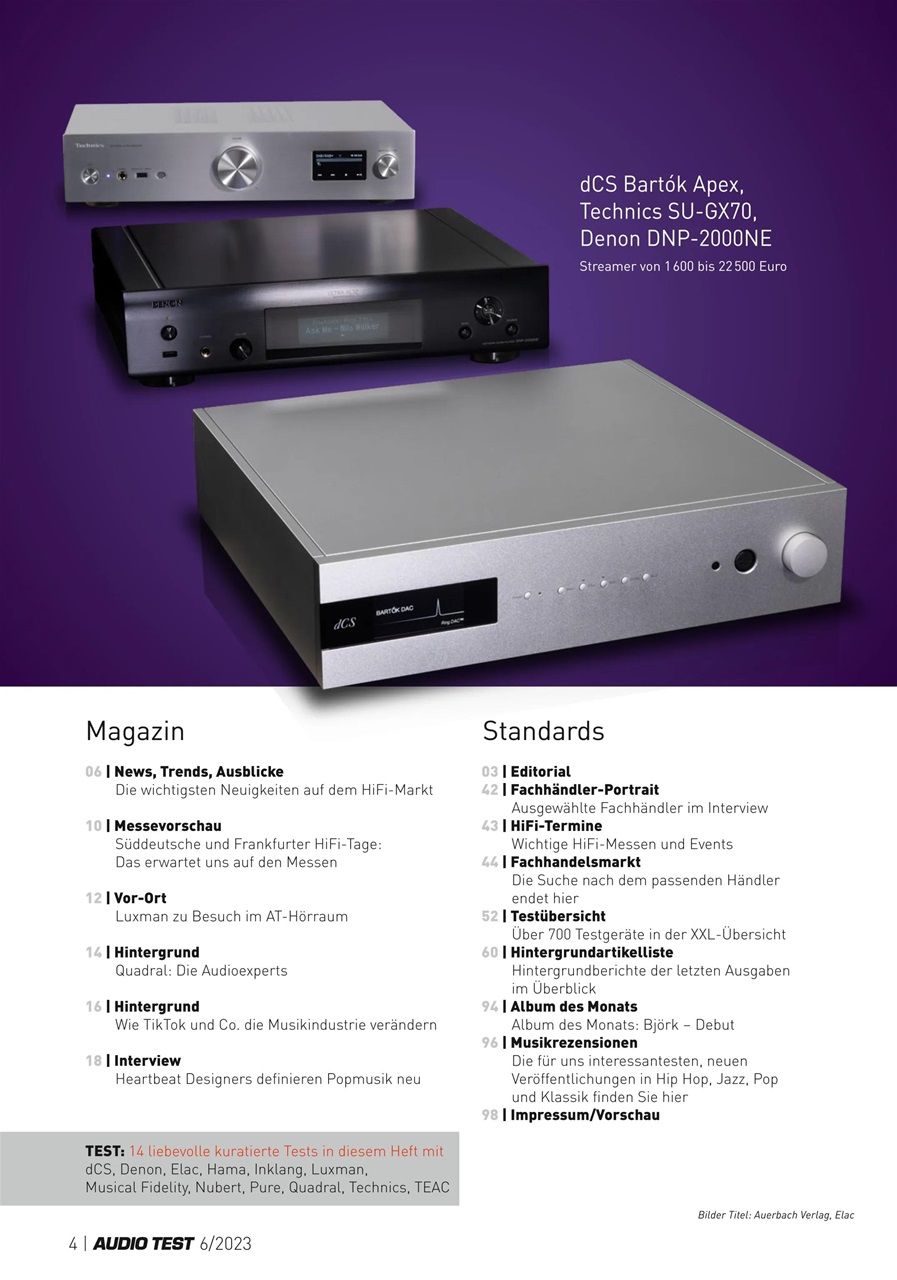 Audio Test Preview Pages