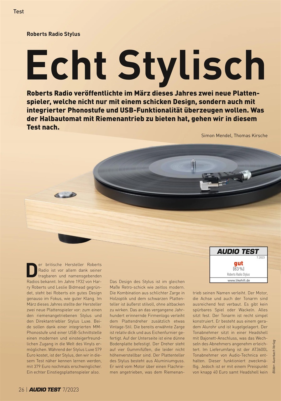 Audio Test Preview Pages