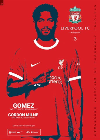 Liverpool FC Programmes issue vs Fulham 23/24
