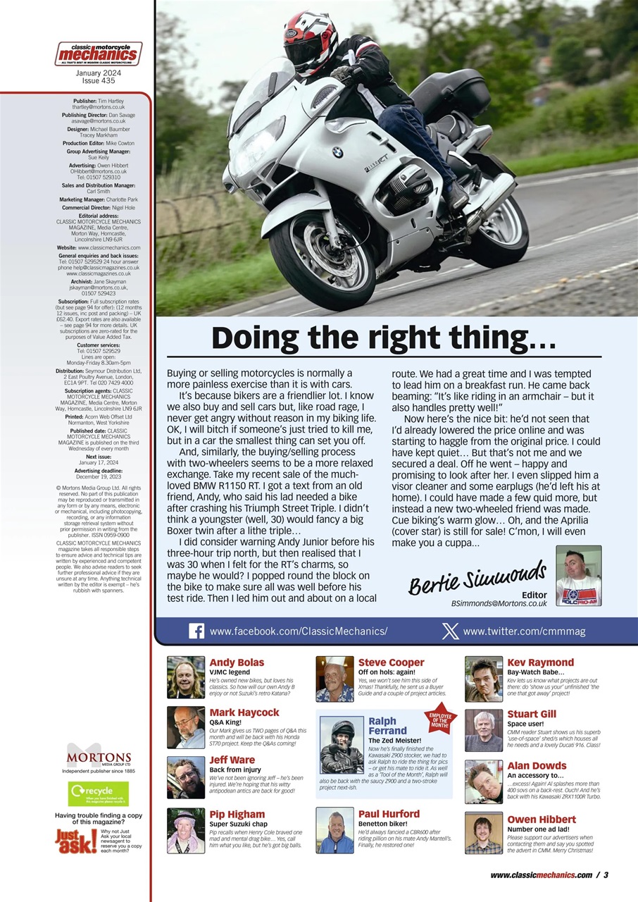 Classic Motorcycle Mechanics Preview Pages