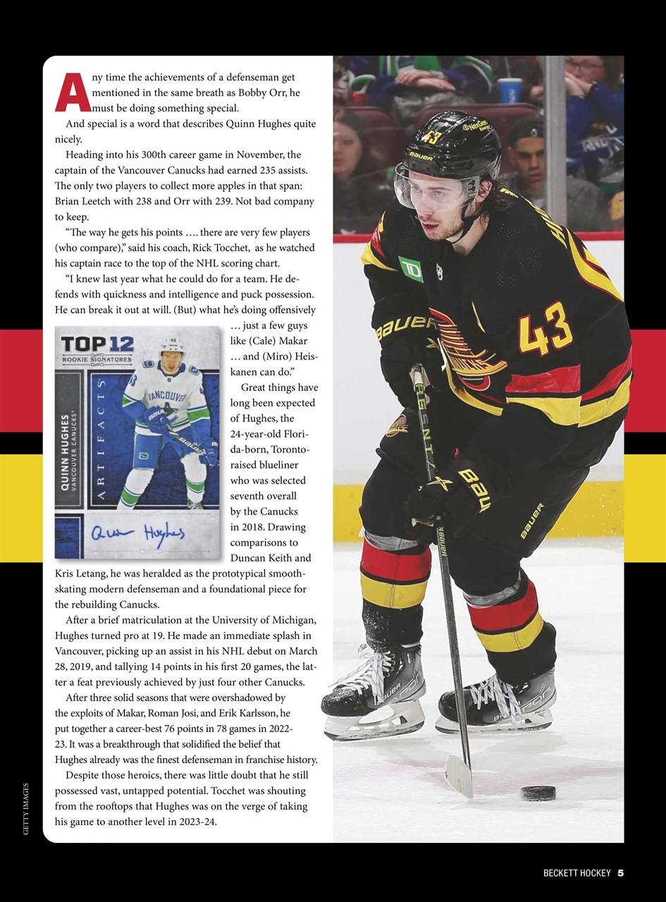 Beckett Hockey Magazine Preview Pages