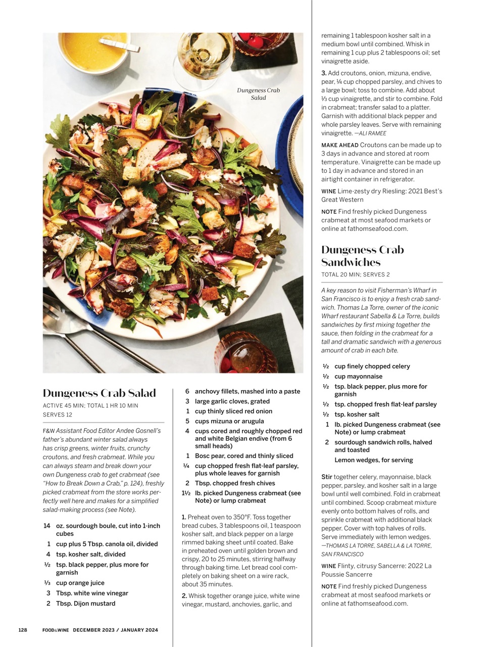 Food & Wine Preview Pages