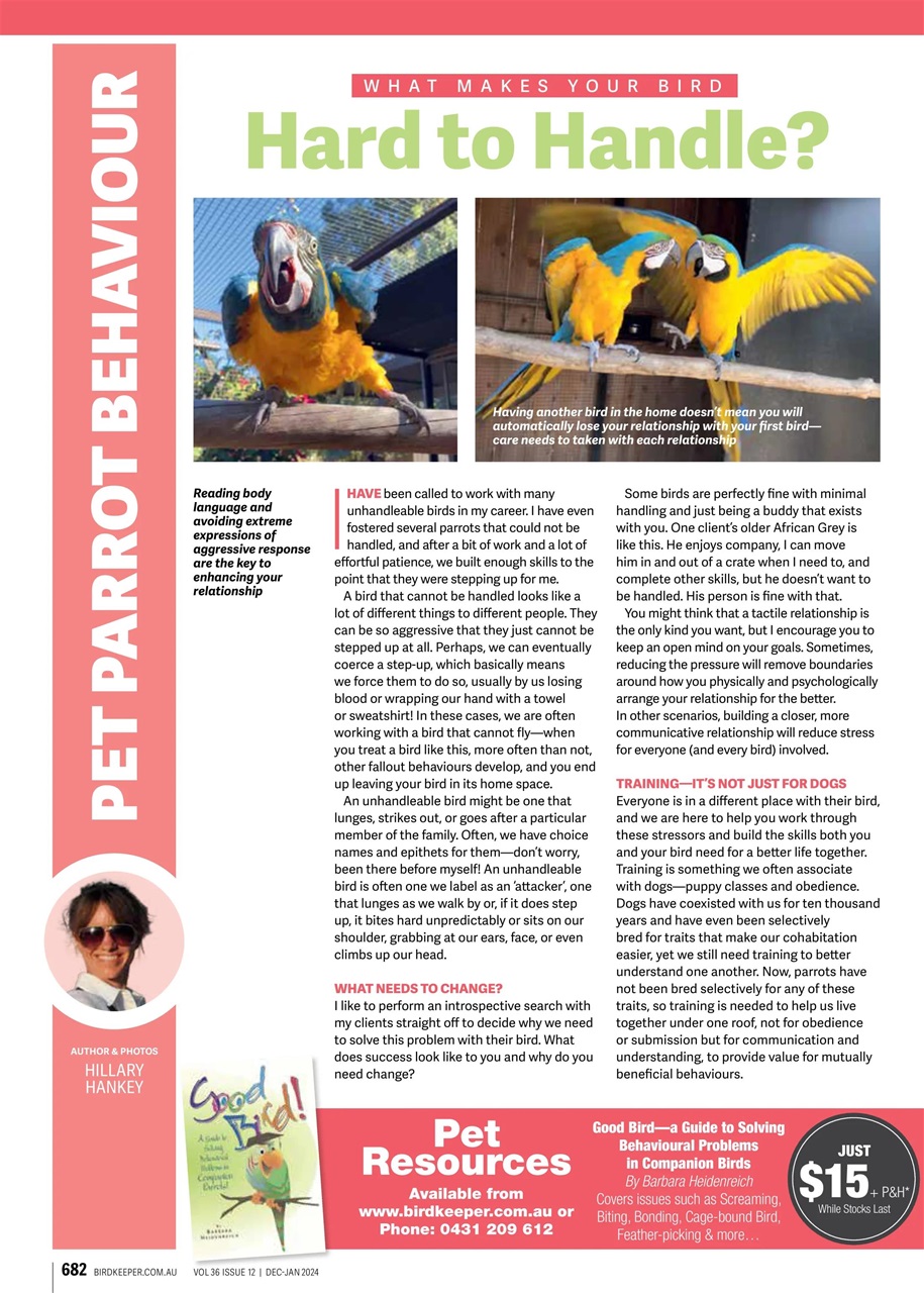 Australian Birdkeeper Magazine Preview Pages