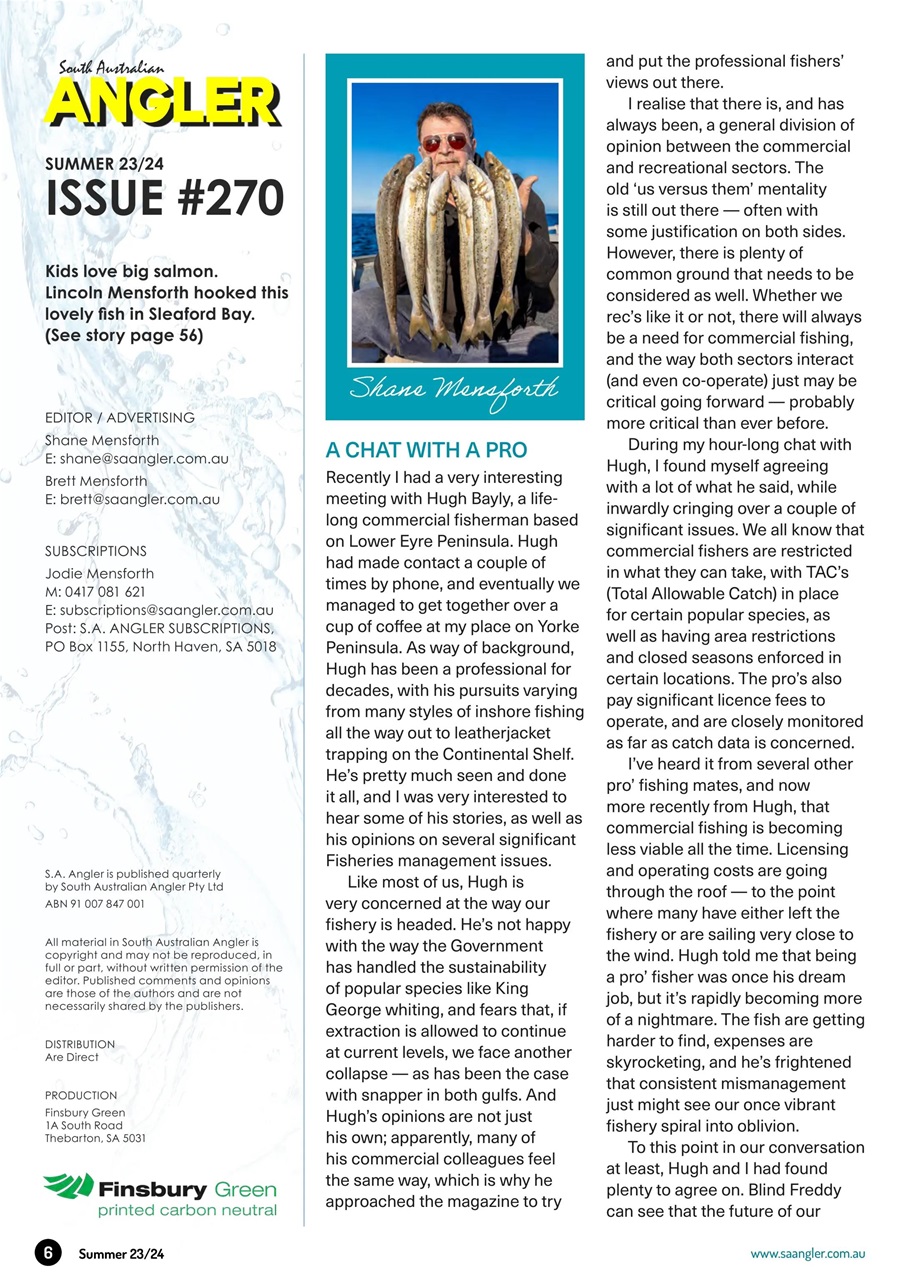 South Australian Angler Preview Pages
