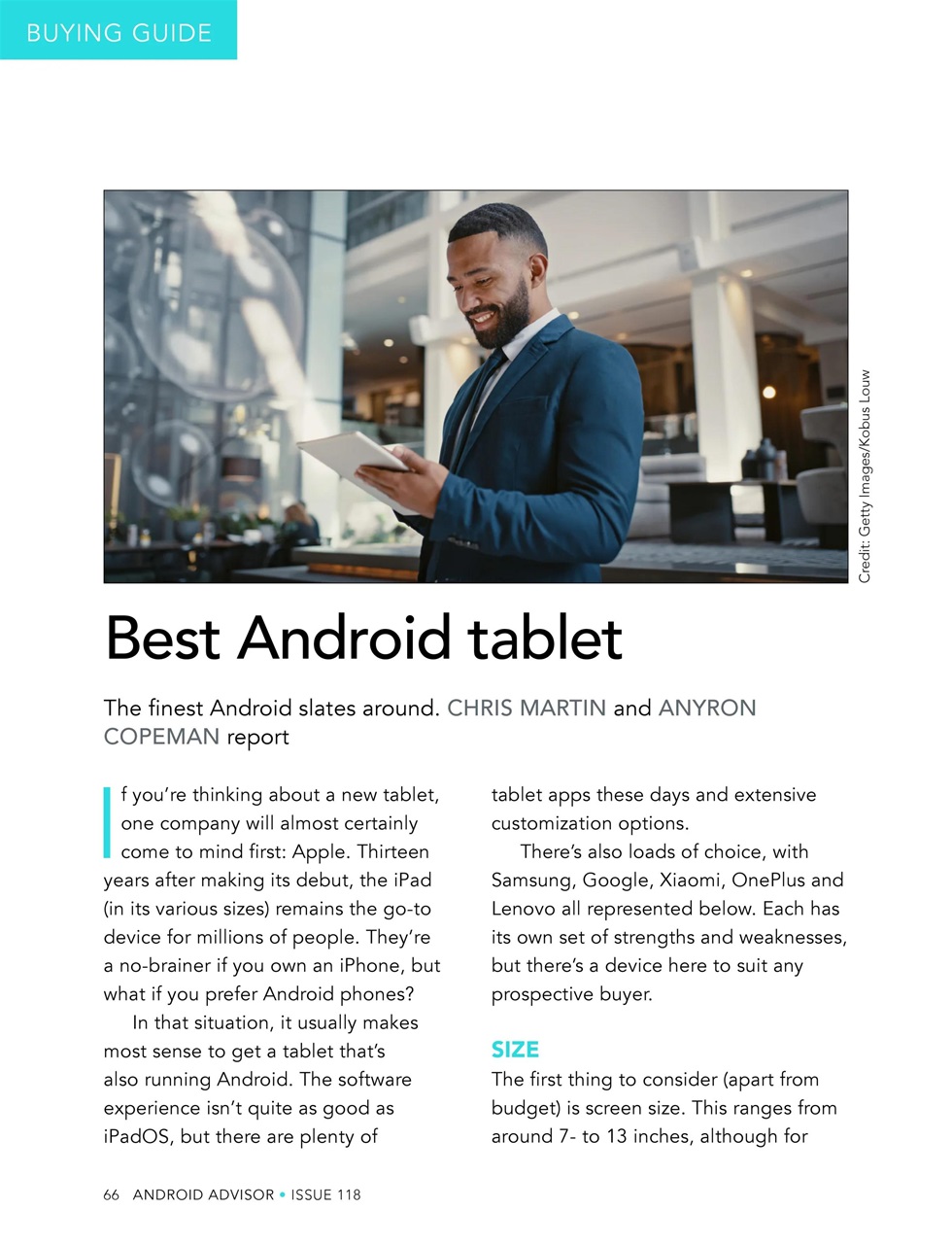 Android Advisor Preview Pages