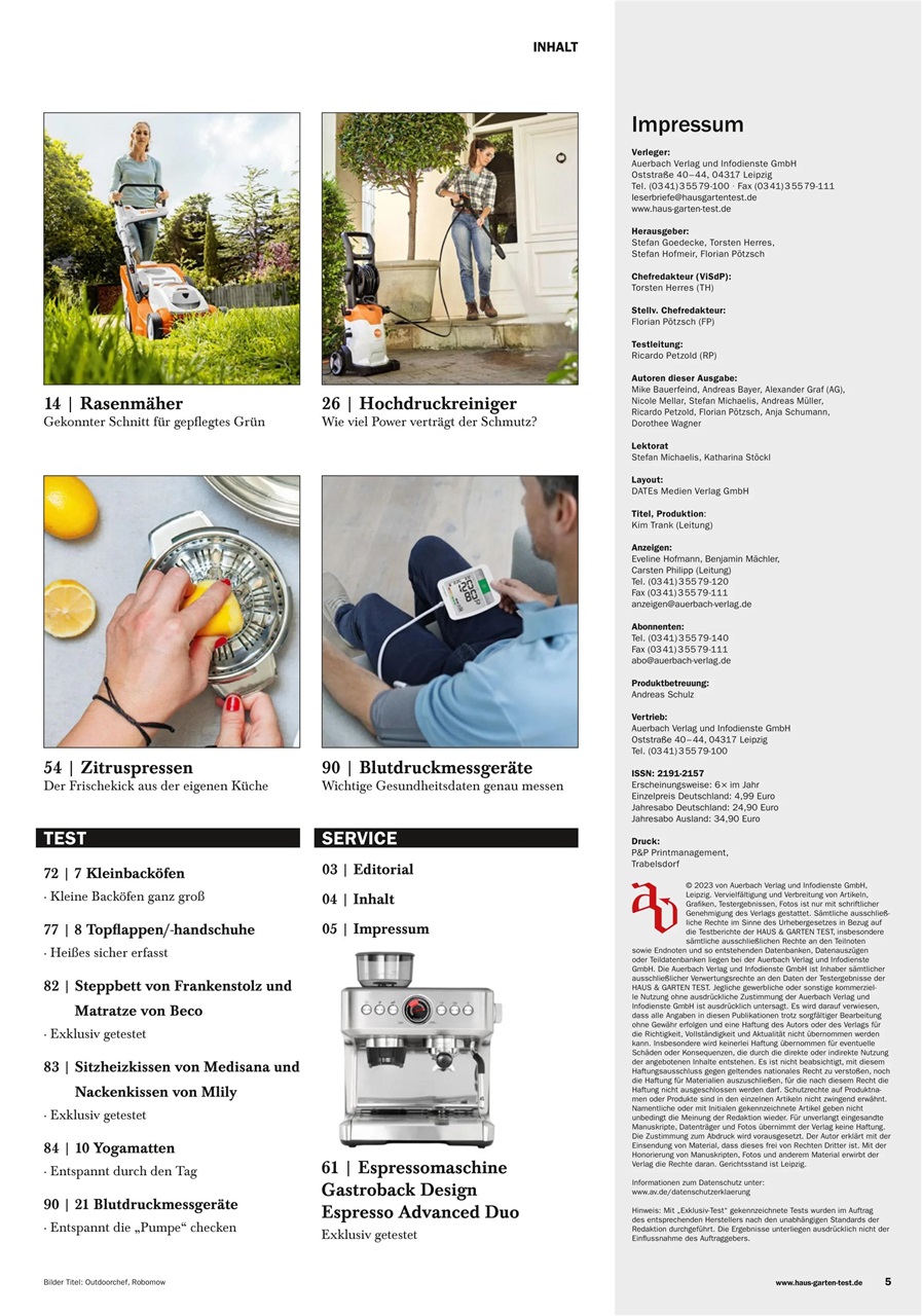 Haus & Garten Test Preview Pages
