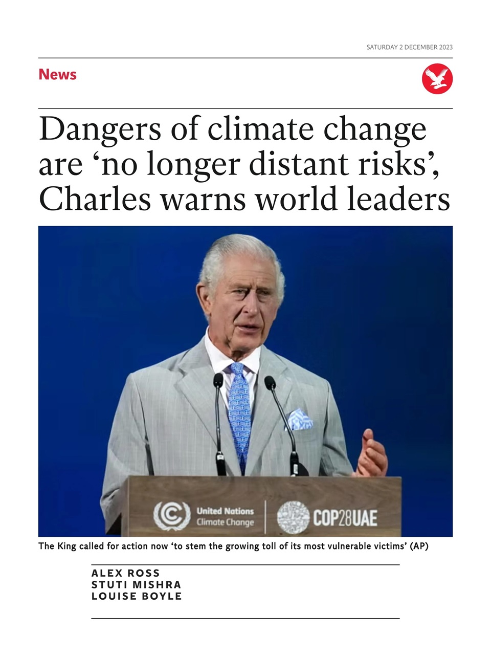 The Independent Daily Edition Newspaper Preview Pages
