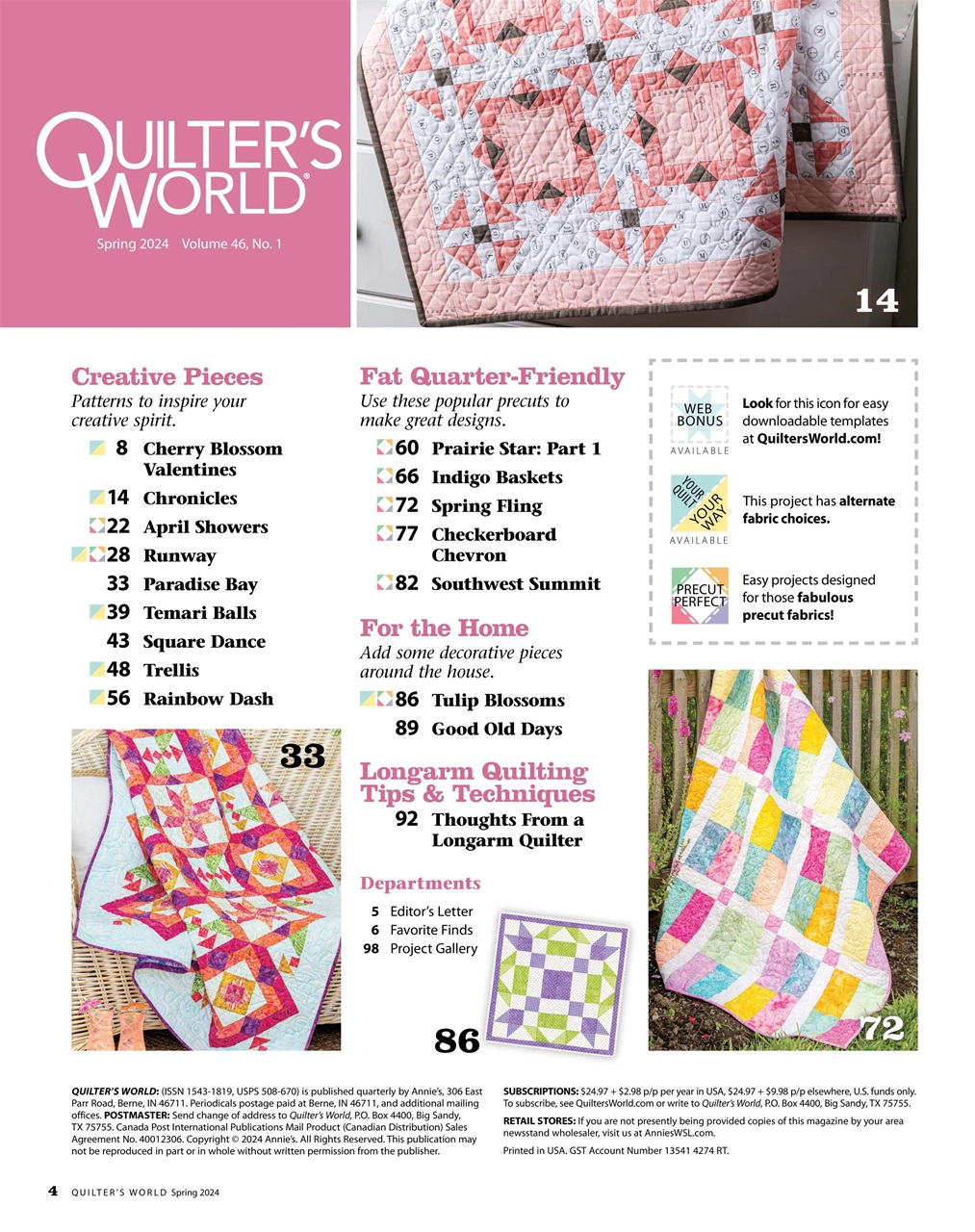 Quilter's World Preview Pages