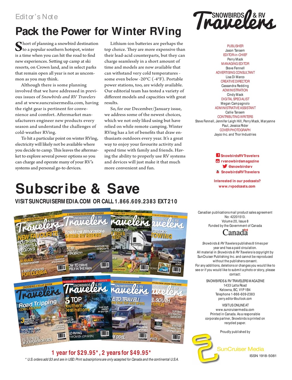 Snowbirds & RV Travelers Preview Pages