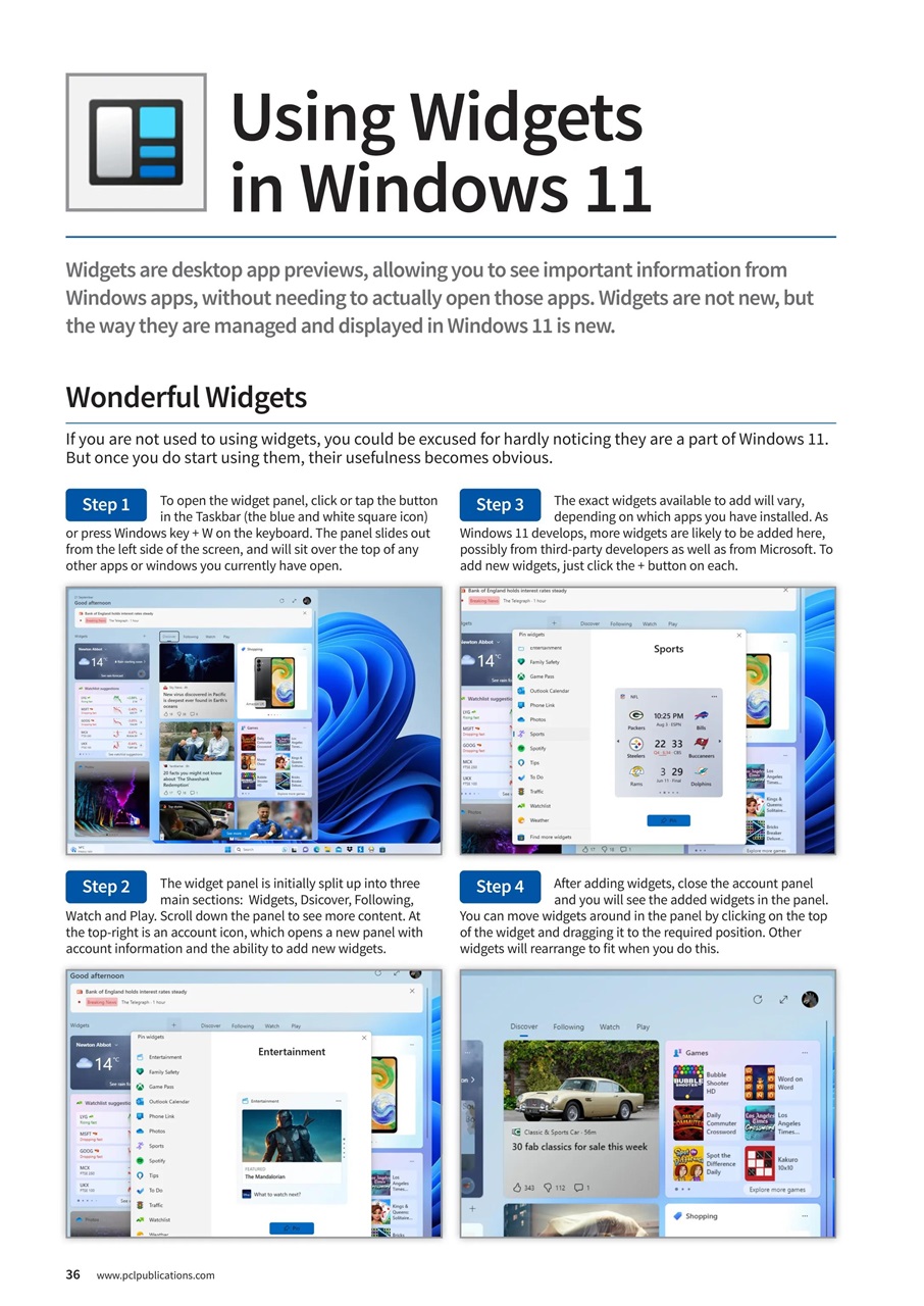 Windows User Preview Pages