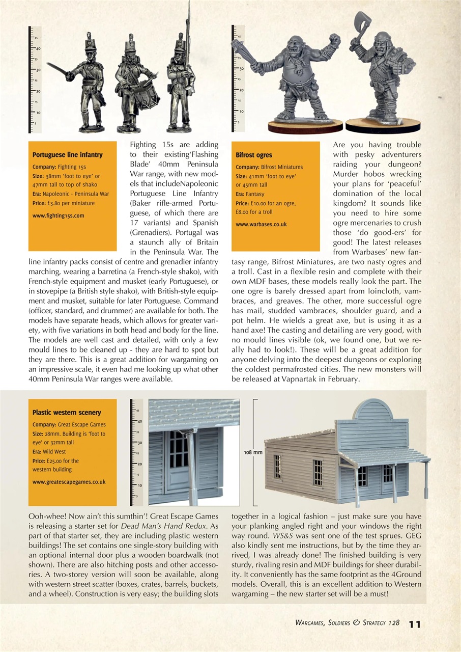 Wargames, Soldiers & Strategy Preview Pages