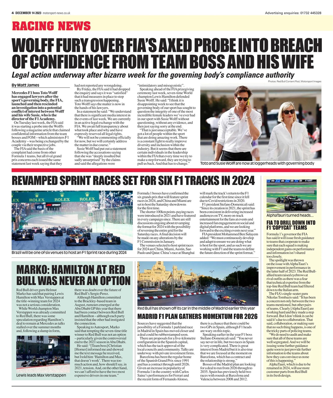 Motorsport News Preview Pages