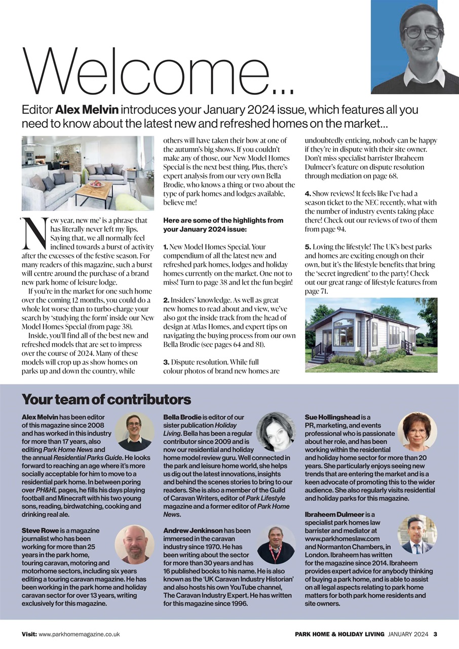 Park Home & Holiday Living Preview Pages