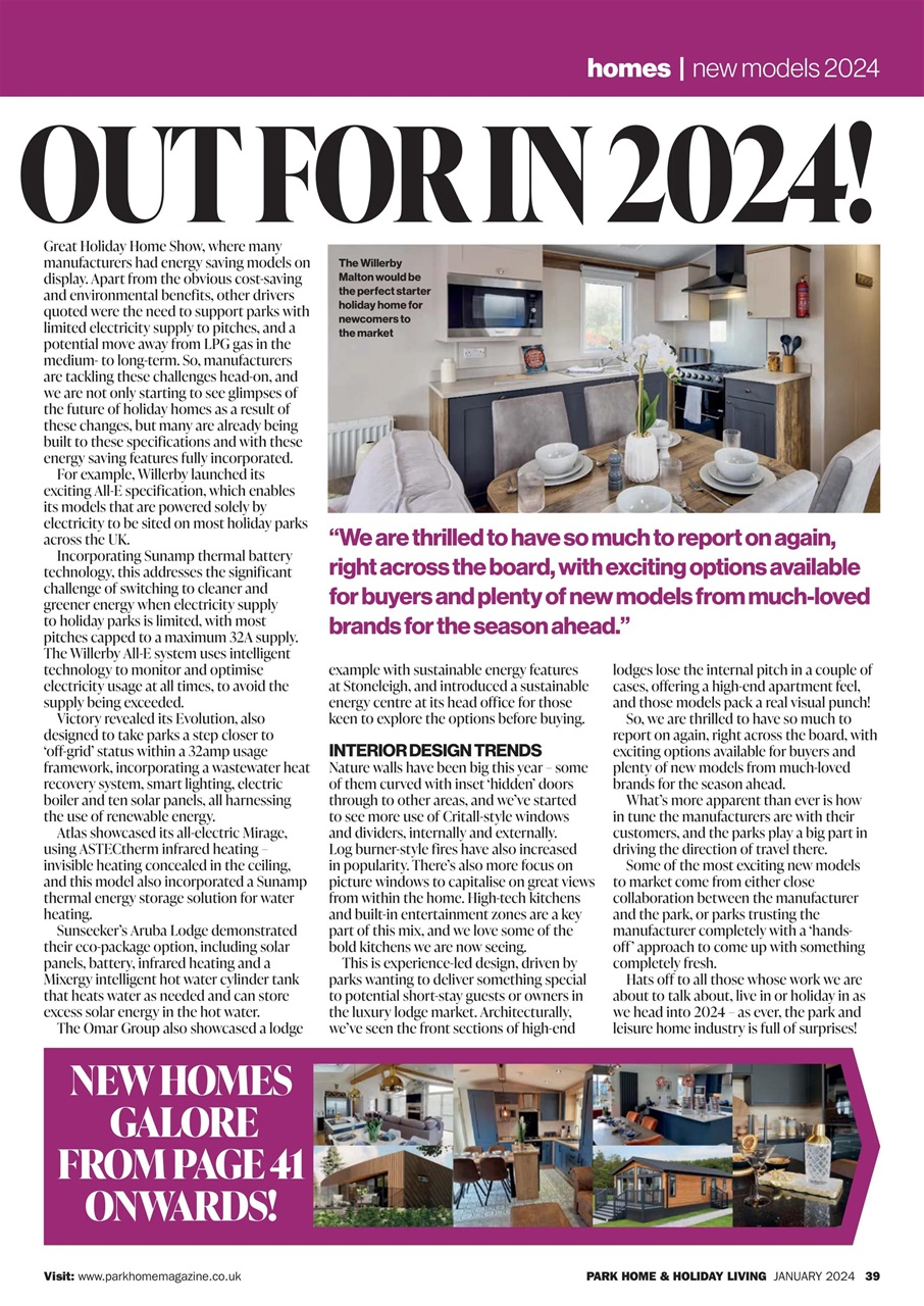 Park Home & Holiday Living Preview Pages