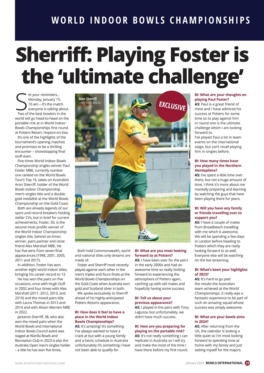 Bowls International Preview Pages